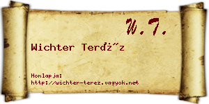 Wichter Teréz névjegykártya